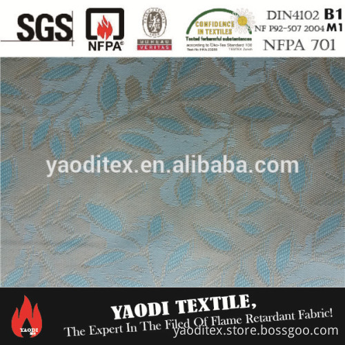 Best selling 100% polyester fire resistant jacquard fabric window curtain
